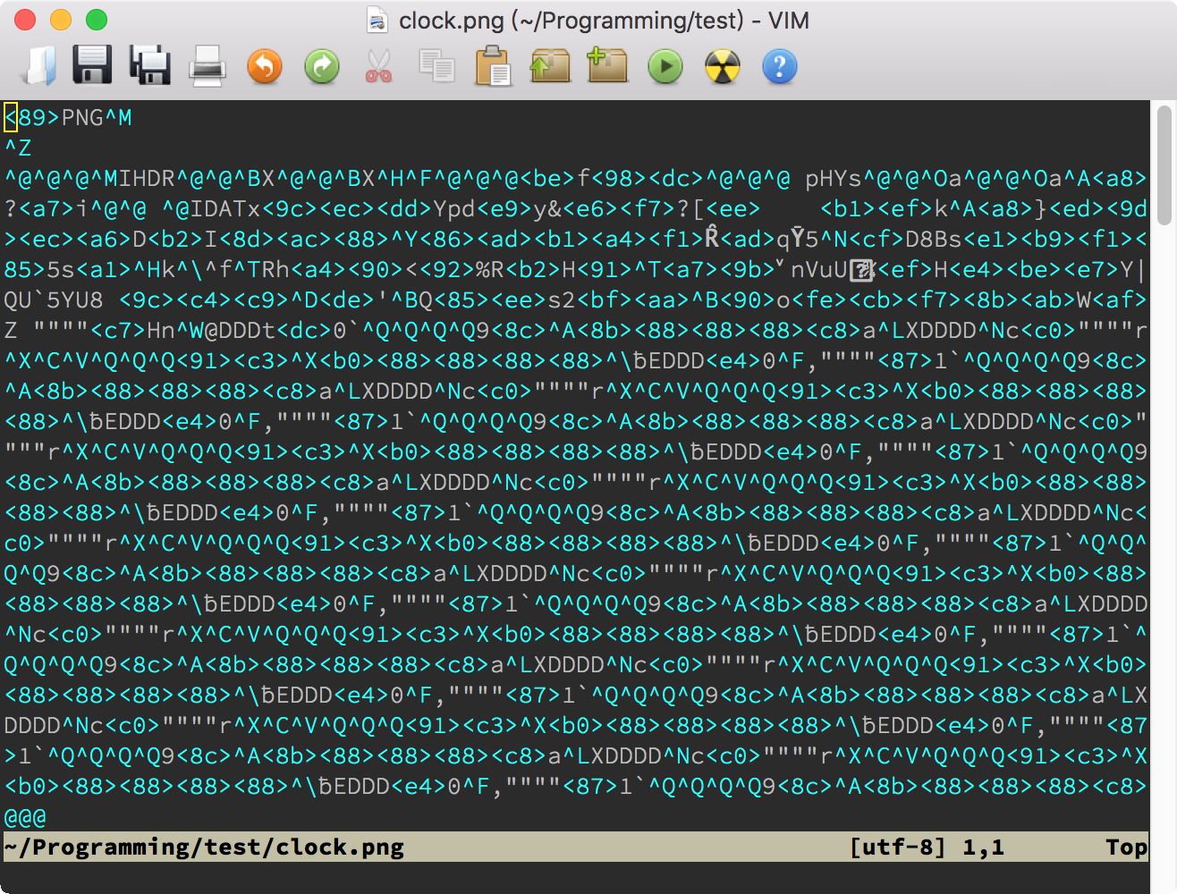 用二进制模式打开一个 PNG 文件 Fig11.7